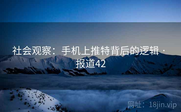 社会观察:手机上推特背后的逻辑 · 报道42 第2张 社会观察:手机上推特背后的逻辑 · 报道42 第2张